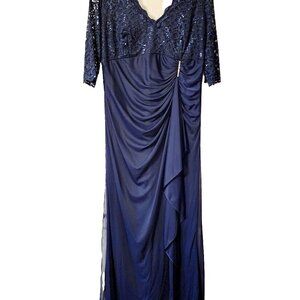 Elegant Navy Blue Mother of the Bride Gown/ Special Occasion Formal Gown –SZ 18